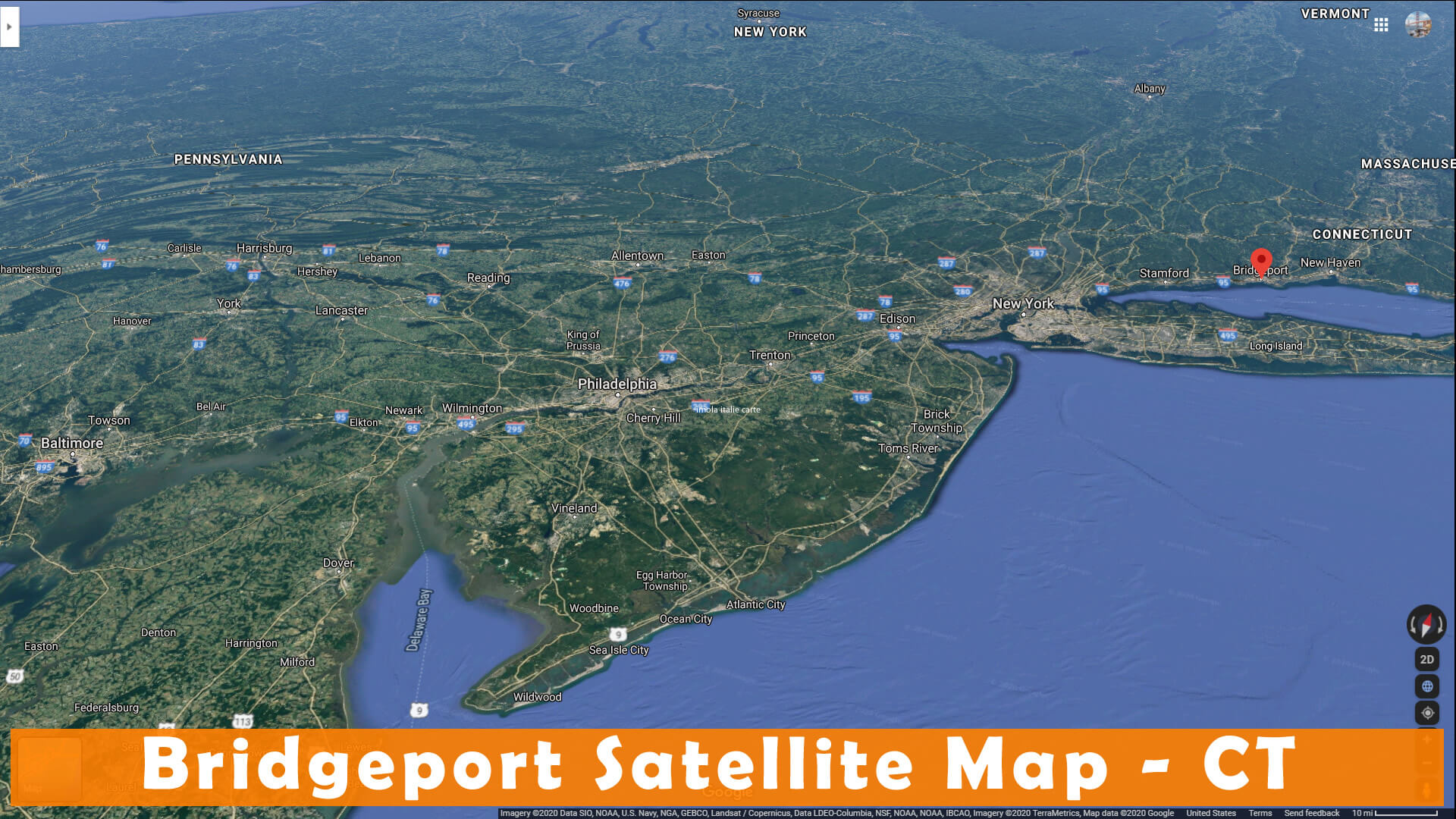 Bridgeport Satellite Carte Connecticut